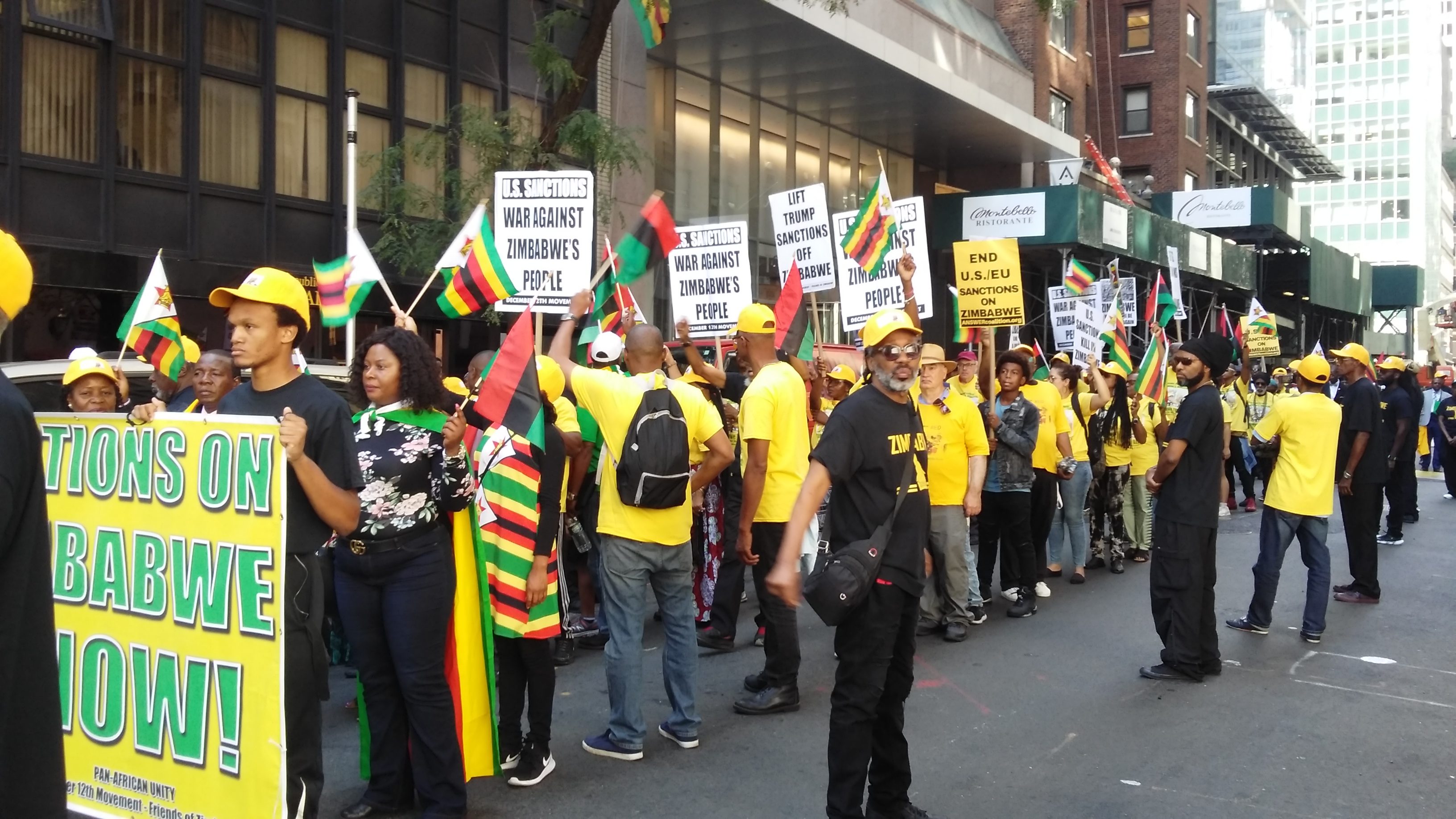 Hundreds march in New York against sanctions