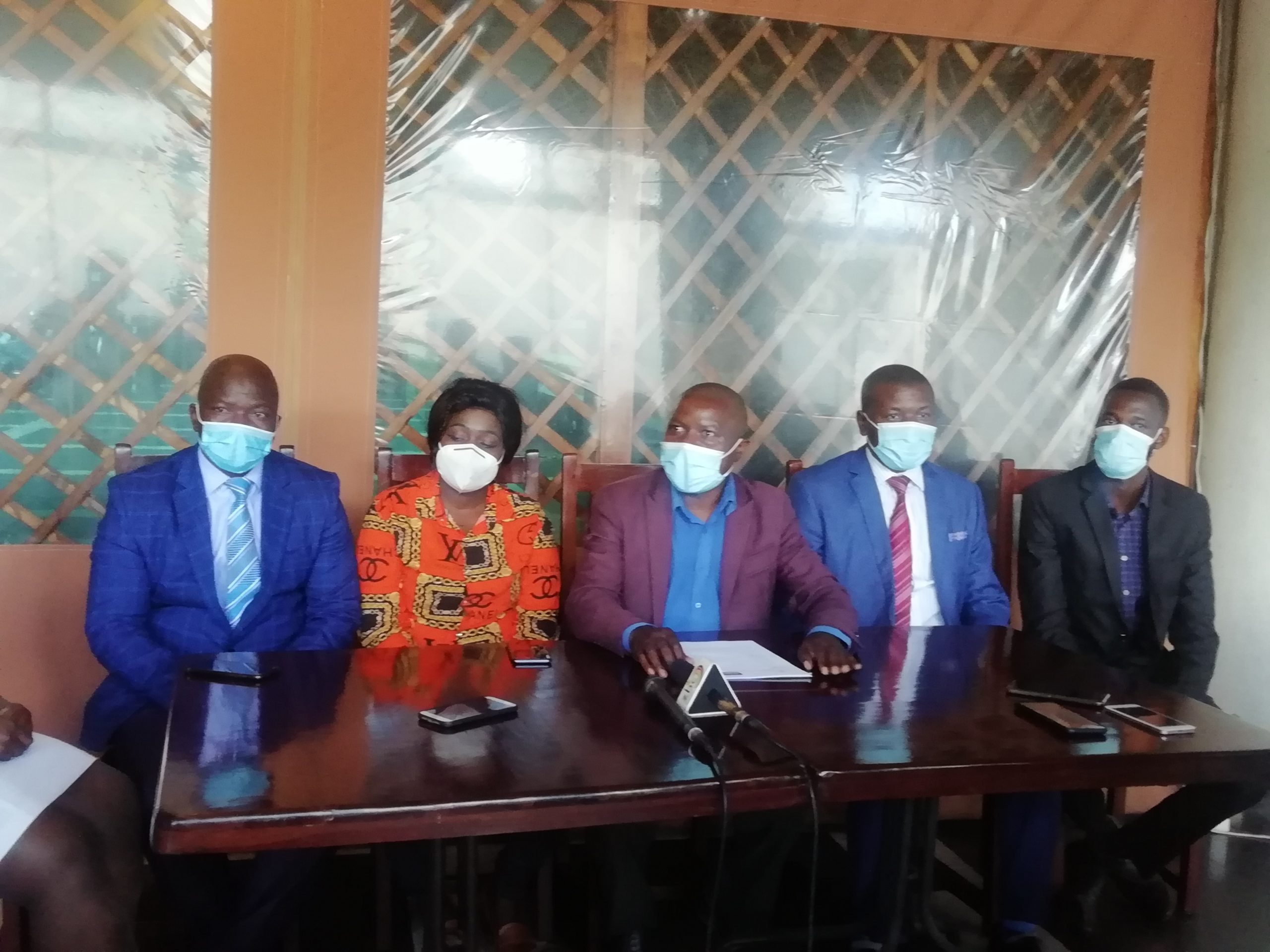 Nurses and Midwives in Government Association executive addressing journalists in Harare