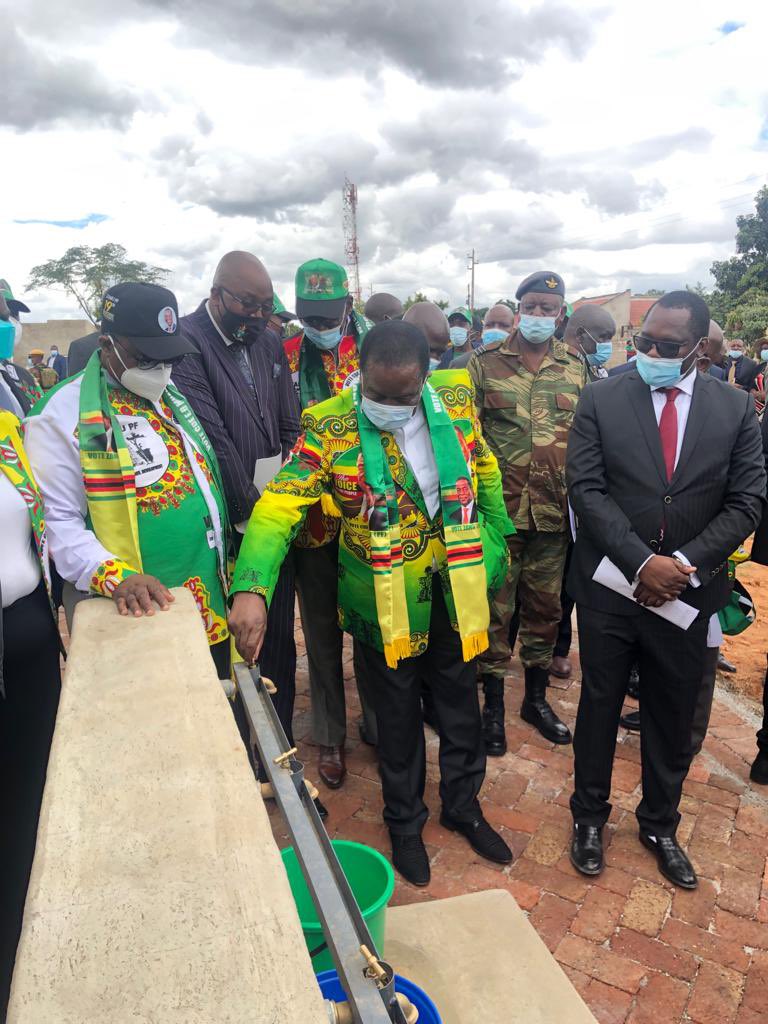 ED opening a tap in Chitungwiza