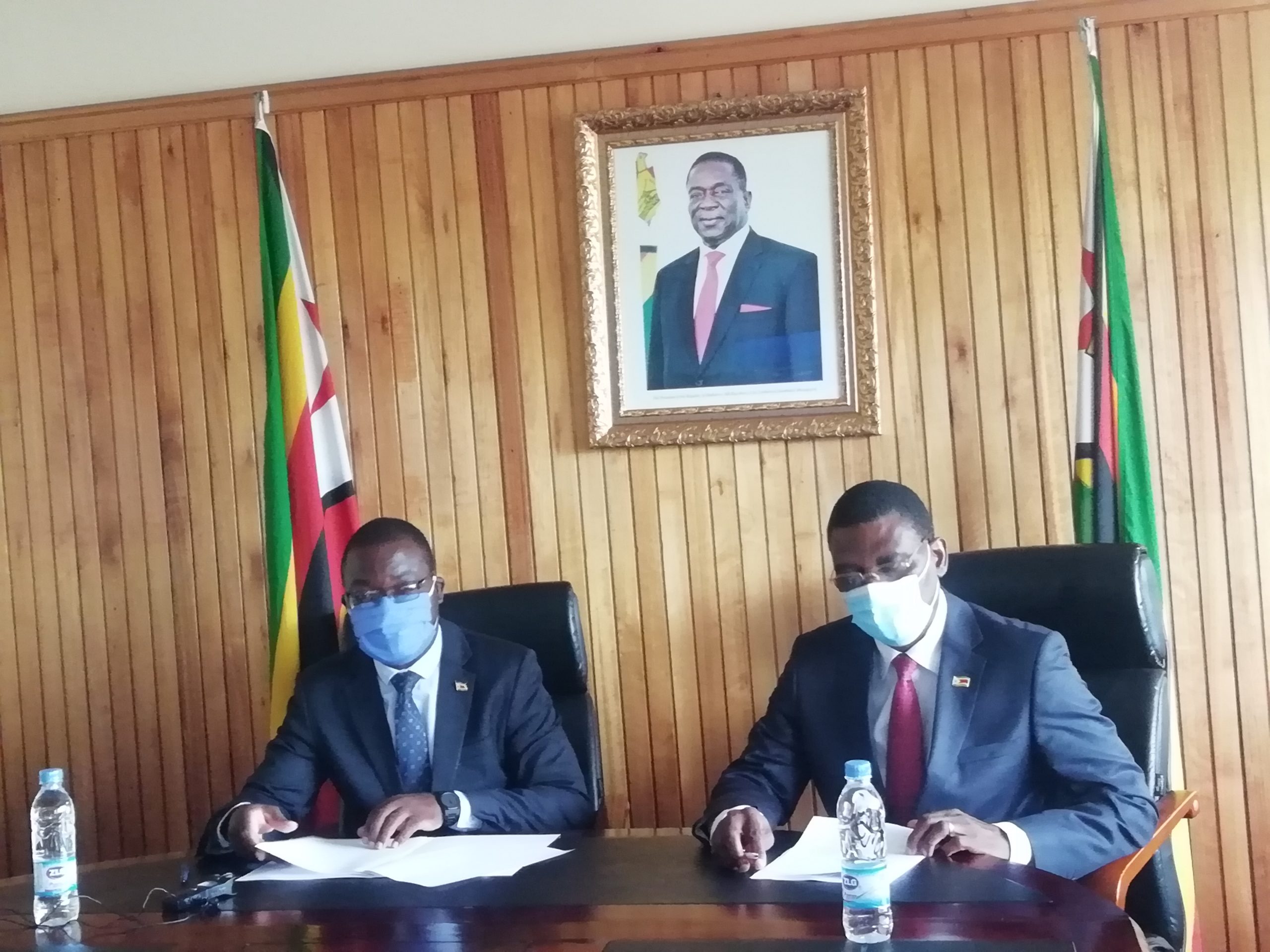 Acting Foreign Affairs and International Trade Minister Prof Amon Murwira and secretary James Manzou