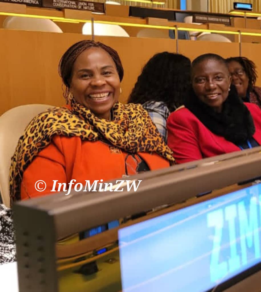Information Media and Broadcasting Services Minister Monica Mutsvangwa attending Commission on the Status of Women session in New York