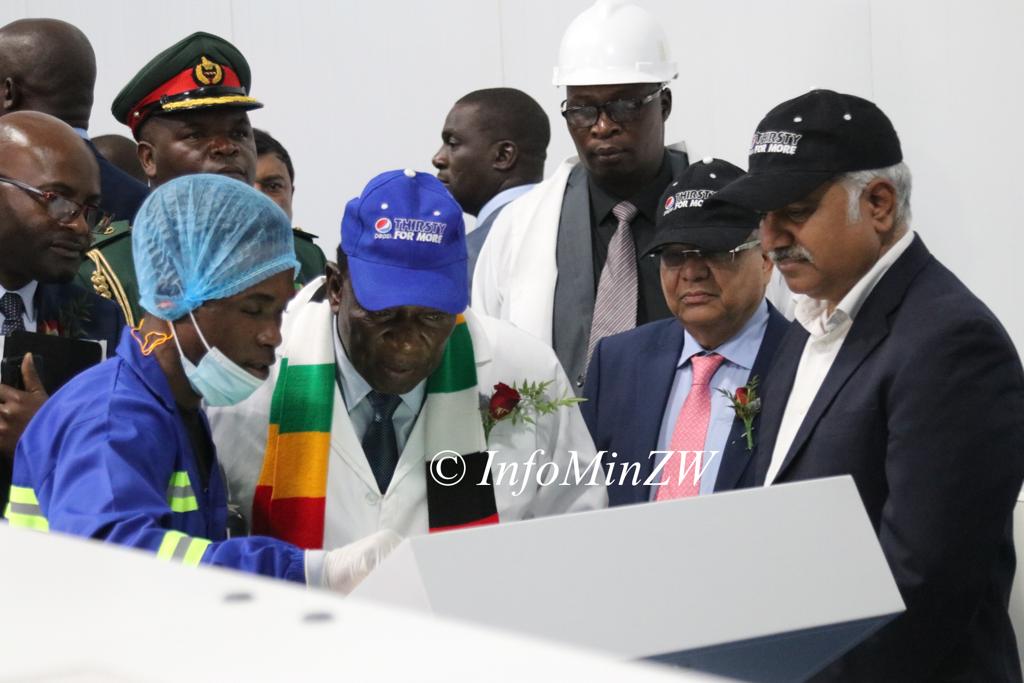 President Mnangagwa commissioning Varun Beverages plant