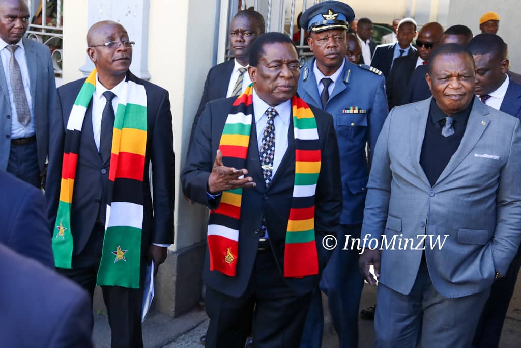 President Mnangagwa leaving nomination court in Harare