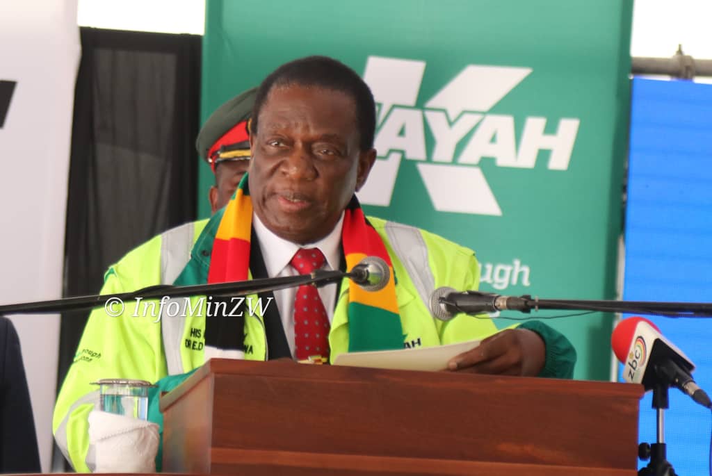 President Mnangagwa at Khaya Cement commissioning