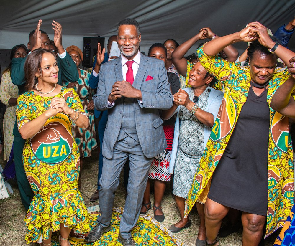 UZA presidential candidate Elisabeth Valerio (left)
