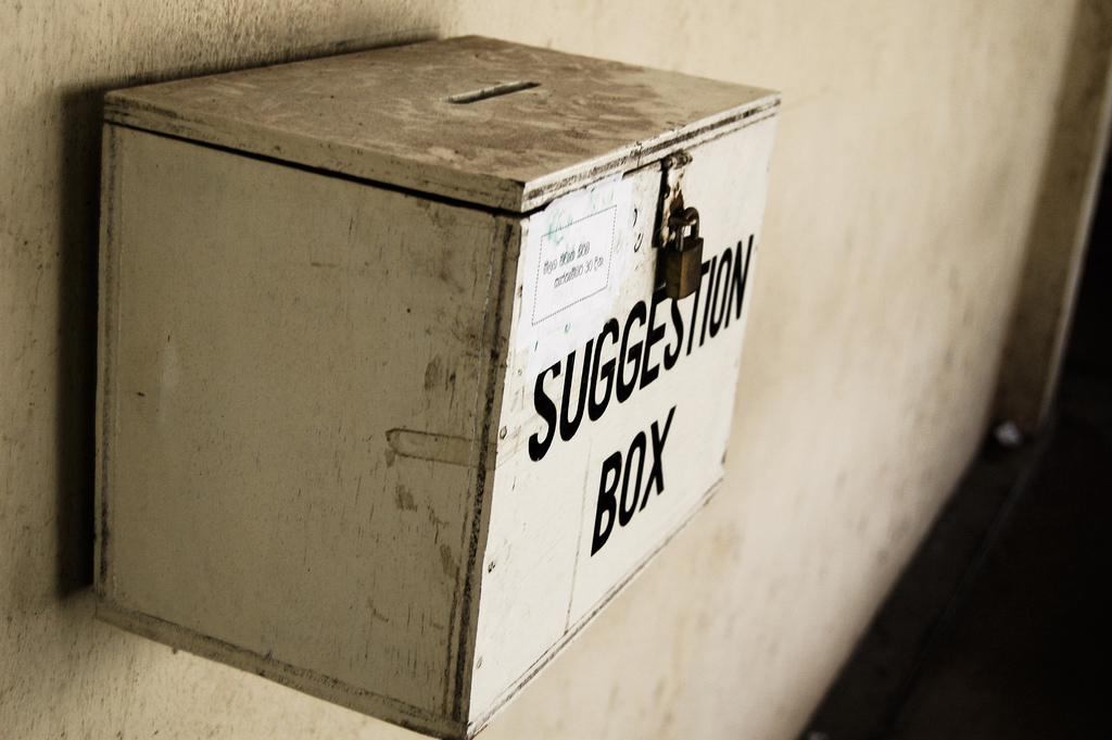 The Suggestion box – Getting you to think about how you think