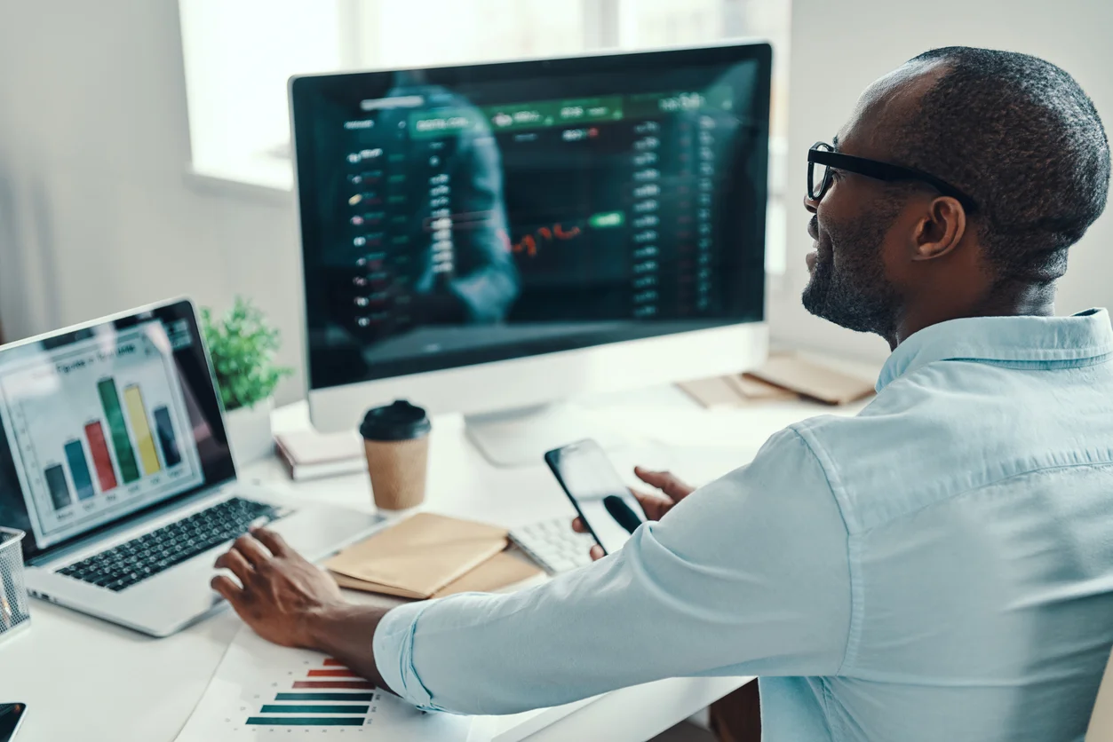 Young-African-man-surveying-his-investments