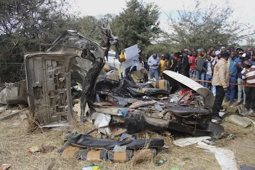Emergency responders at the scene of the Chitungwiza collision, where 17 lives were lost in a single moment